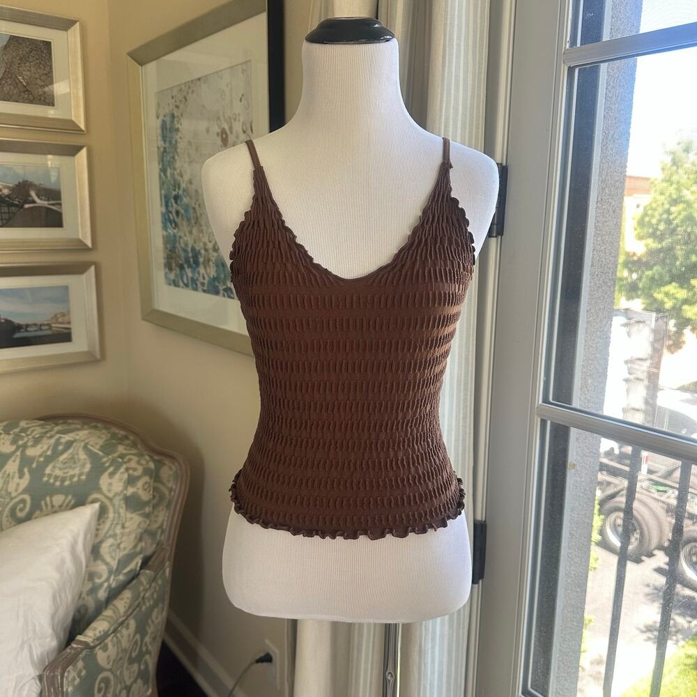 Free People Pucker Up Seamless Tank Chocolate Brown Size XS/S